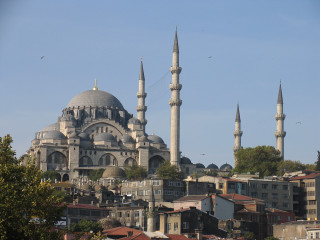 Large building spires skyline view - panoramic view free wallpaper