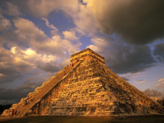 Pyramid people cloudy sky standing 3 - a pyramid free wallpaper