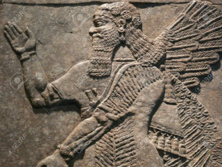 Stone carving man sword shield - arthur sarkissian free wallpaper