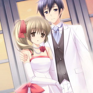 Man woman formal clothes standing - a man and a woman free wallpaper