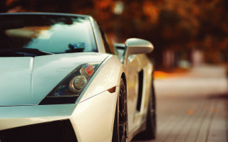 White sports car street sidewalk - a street next free wallpaper