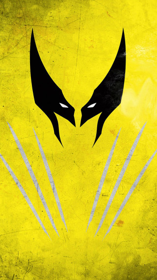 Yellow black wall logo claws - marvel free wallpaper