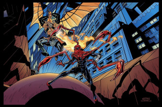 Spiderman demon fight cityscape skyscrapers - skyscraper free wallpaper