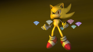 Yellow sonic hedgehog diamond brown - a gold background free wallpaper