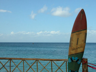Surfboard fence ocean boat distance - the distance free wallpaper