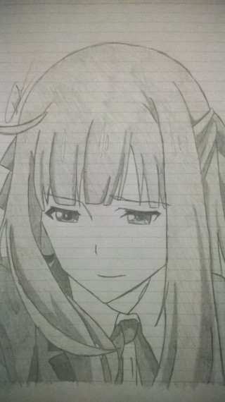 Girl long hair scarf drawing - computer art free wallpaper