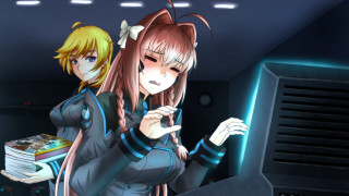 Anime characters room computer screen - a book free wallpaper for desktop