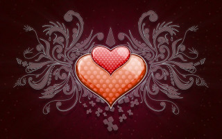 Heart cross floral design side - a floral design free wallpaper