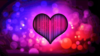 Heart bokeh neon hologram balloons - object free wallpaper