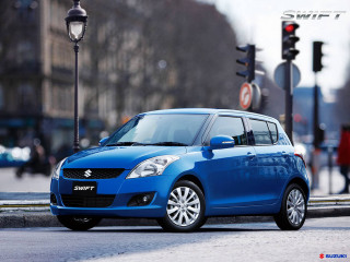 Blue suzuki swift parked side - near free wallpaper for desktop
