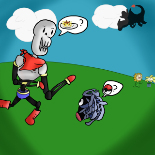 Cartoon man backpack running dog - 2 d game art free wallpaper
