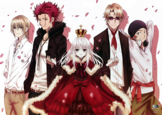 Anime characters group petals white - renaissance free wallpaper