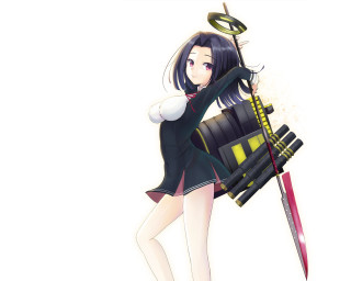 Woman holding large knife bunch - a woman holding free wallpaper
