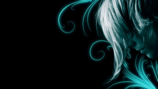 Woman blue background black background - a blue swirl free wallpaper