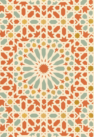 Star flower pattern design colorful - art noveau free wallpaper
