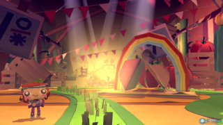 Cartoon character brightly lit rainbow - volumetric lighting free wallpaper