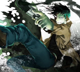 Man greenhair browncoat gun anime - an anime drawing free wallpaper
