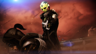 Futuristic suit man woman helmet - a sci free wallpaper