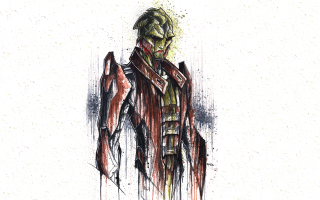 Man leather jacket tie paint - a drawing of a man free wallpaper