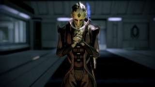 Futuristic man eve ryder mass - a futuristic suit holding free wallpaper for desktop