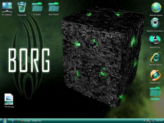 Computer screen items green background - different item free wallpaper