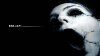 Creepy woman moon black background - her mouth open free wallpaper