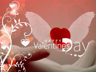 Hand heart wings happy valentines - a happy valentines day free wallpaper