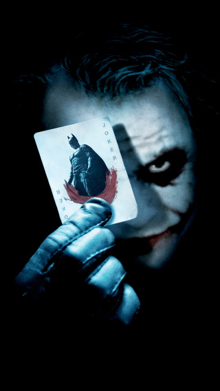 Man holding joker card knife 5 - poster art free wallpaper