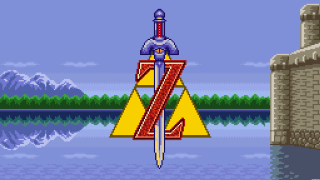 Pixel art sword tower lake - 2 d game art free wallpaper