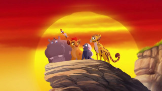 Cartoon animals cliff sunset red - a sunset in the background free wallpaper