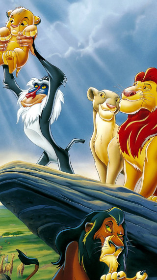 Cartoon animals hill clouds background - a group of cartoon animals free wallpaper