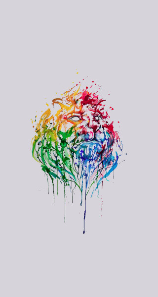 Colorful brain watercolor crayon gem - paint free wallpaper