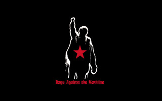 Man red star black background - punk art free wallpaper