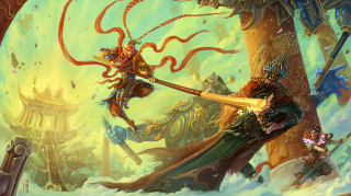 Woman sword demon back demon - her hand and a demon free wallpaper