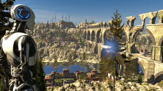 Futuristic robot castle giant window - a futuristic looking robot free wallpaper