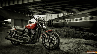 Red motorcycle train bridge cinematic - under a bridge free wallpaper