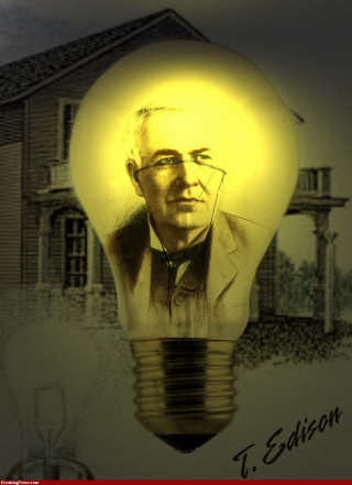 Lightbulb man house redborder fullmoon - syd meade free wallpaper