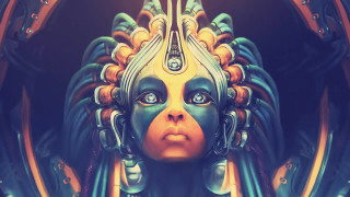 Woman strange hairdo portrait digital - psychedelic art free wallpaper