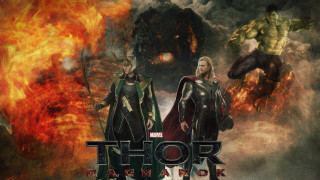 Avengers thor loki fire smoke - a movie poster free wallpaper