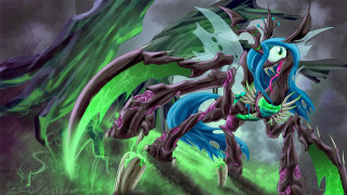 Cartoon character large spider body - blue hair free wallpaper
