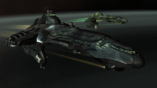 Spaceship flying distance green light - a space ship free wallpaper
