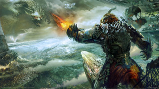 Man armor sword dragon ship - a man in armor holding free wallpaper