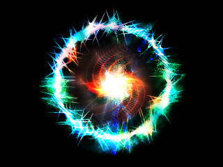 Colorful circular object lights black - a white circle free wallpaper