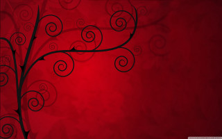 Red background black tree gothic - eyvind earle free wallpaper