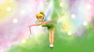 Cartoon fairy wand green dress - fantasy magic free wallpaper