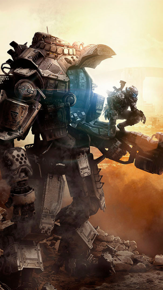 Robot standing dirt gun hand - a robot free wallpaper