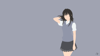 Girl short skirt short sleeved - minimalist free wallpaper
