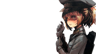 Woman hat uniform cellphone serious - serious free wallpaper for desktop