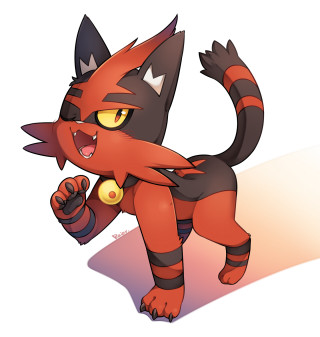 Cartoon cat yellow eye black - its mouth free wallpaper