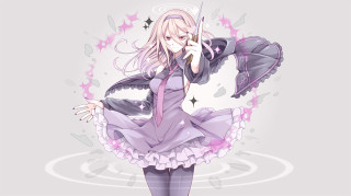 Woman dress cellphone microphone ear - gapmoe yandere grimdark free wallpaper